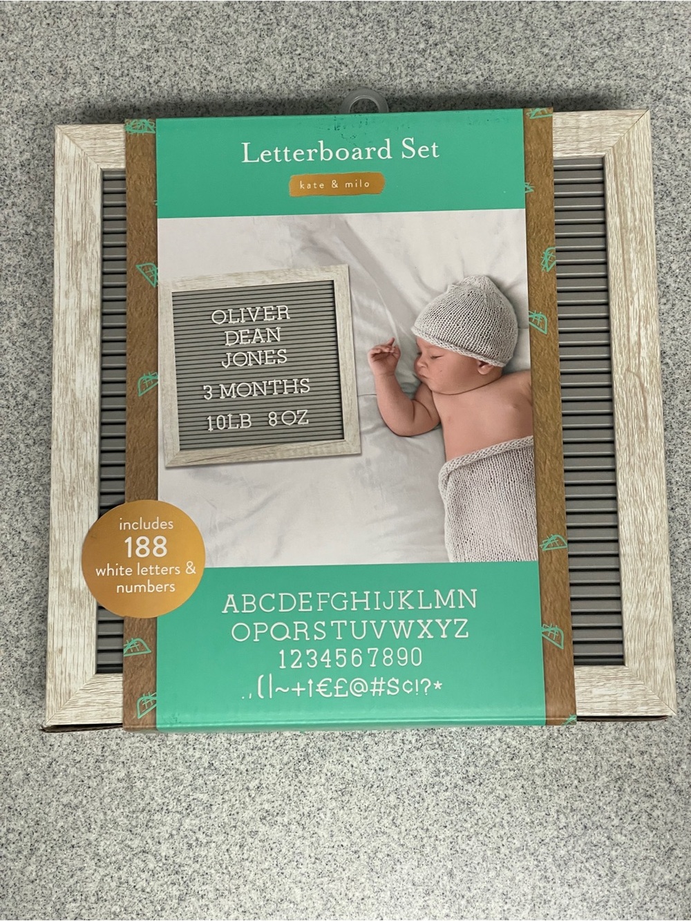 Letterboard Set with White Letters - Gray Frame - Picture 2 of 6